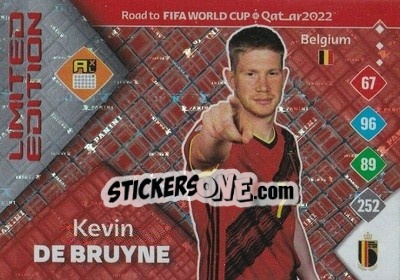 Figurina Kevin De Bruyne - Road to FIFA World Cup Qatar 2022. Adrenalyn XL - Panini
