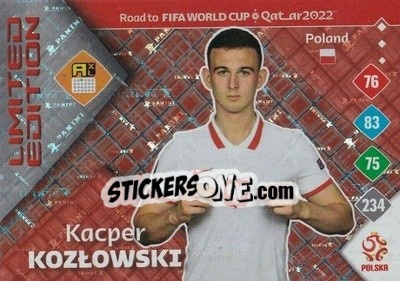 Figurina Kacper Kozlowski - Road to FIFA World Cup Qatar 2022. Adrenalyn XL - Panini