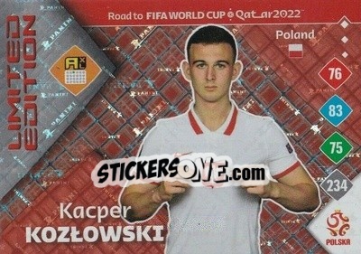 Sticker Kacper Kozlowski - Road to FIFA World Cup Qatar 2022. Adrenalyn XL n. LE-KK - Panini