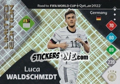 Sticker Luca Waldschmidt - Road to FIFA World Cup Qatar 2022. Adrenalyn XL n. LE-LW - Panini