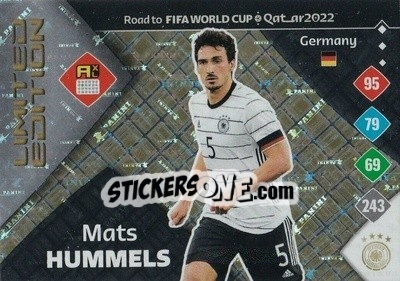 Sticker Mats Hummels - Road to FIFA World Cup Qatar 2022. Adrenalyn XL - Panini