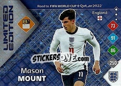 Sticker Mason Mount - Road to FIFA World Cup Qatar 2022. Adrenalyn XL n. LE-MM - Panini