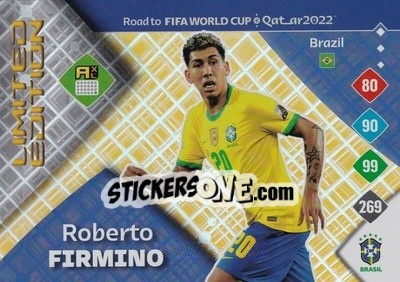 Sticker Roberto Firmino - Road to FIFA World Cup Qatar 2022. Adrenalyn XL n. LE-RF - Panini