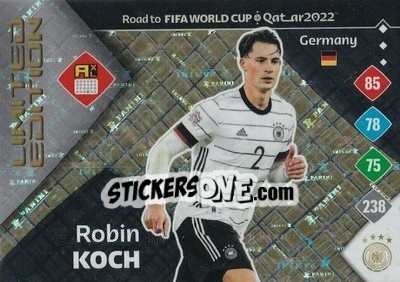 Figurina Robin Koch - Road to FIFA World Cup Qatar 2022. Adrenalyn XL - Panini