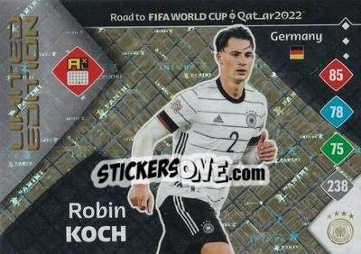 Sticker Robin Koch - Road to FIFA World Cup Qatar 2022. Adrenalyn XL n. LE-RK - Panini