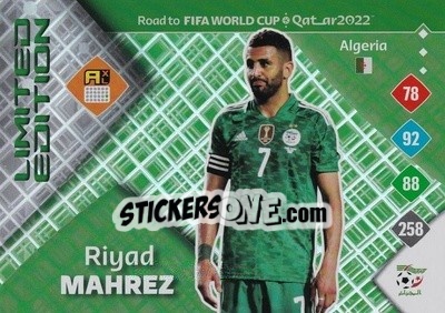 Sticker Riyad Mahrez - Road to FIFA World Cup Qatar 2022. Adrenalyn XL - Panini