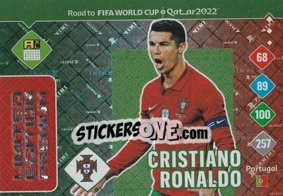 Sticker Cristiano Ronaldo - Road to FIFA World Cup Qatar 2022. Adrenalyn XL - Panini