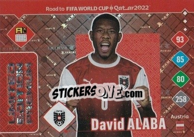Sticker David Alaba - Road to FIFA World Cup Qatar 2022. Adrenalyn XL n. LEP-DA - Panini