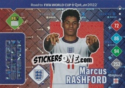 Figurina Marcus Rashford - Road to FIFA World Cup Qatar 2022. Adrenalyn XL - Panini
