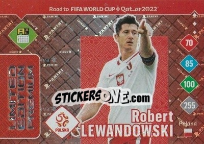 Figurina Robert Lewandowski - Road to FIFA World Cup Qatar 2022. Adrenalyn XL - Panini