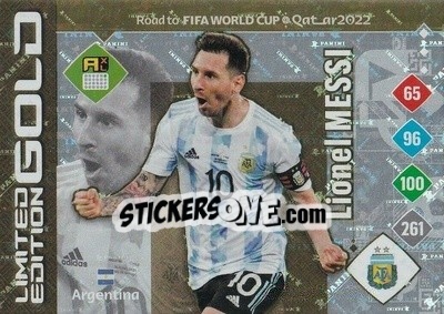 Sticker Lionel Messi - Road to FIFA World Cup Qatar 2022. Adrenalyn XL n. LEG-LM - Panini