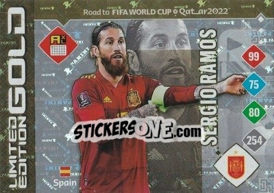 Figurina Sergio Ramos - Road to FIFA World Cup Qatar 2022. Adrenalyn XL - Panini