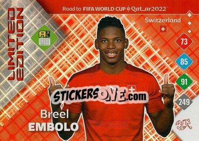 Sticker Breel Embolo - Road to FIFA World Cup Qatar 2022. Adrenalyn XL - Panini