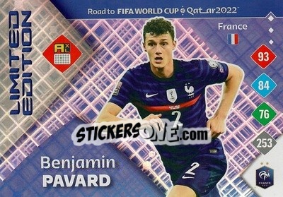 Sticker Benjamin Pavard - Road to FIFA World Cup Qatar 2022. Adrenalyn XL n. XXL-BP - Panini