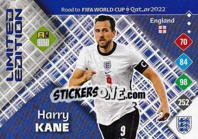 Figurina Harry Kane - Road to FIFA World Cup Qatar 2022. Adrenalyn XL - Panini