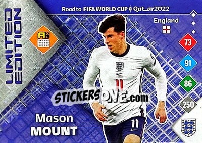 Figurina Mason Mount - Road to FIFA World Cup Qatar 2022. Adrenalyn XL - Panini