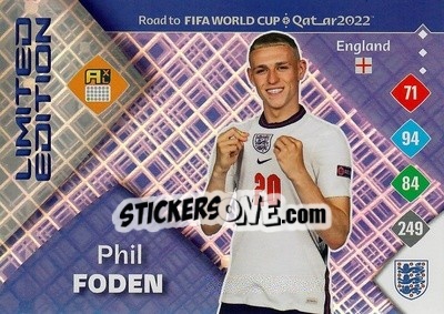 Figurina Phil Foden - Road to FIFA World Cup Qatar 2022. Adrenalyn XL - Panini