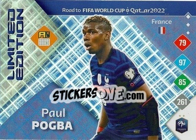 Figurina Paul Pogba - Road to FIFA World Cup Qatar 2022. Adrenalyn XL - Panini