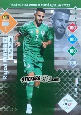 Sticker Riyad Mahrez - Road to FIFA World Cup Qatar 2022. Adrenalyn XL n. 1 - Panini