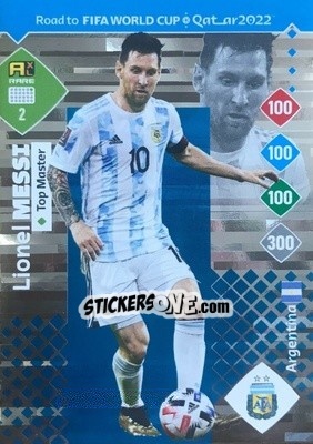 Sticker Lionel Messi - Road to FIFA World Cup Qatar 2022. Adrenalyn XL - Panini