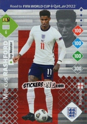 Sticker Marcus Rashford - Road to FIFA World Cup Qatar 2022. Adrenalyn XL n. 6 - Panini