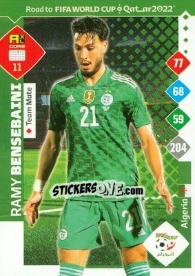 Sticker Ramy Bensebaini - Road to FIFA World Cup Qatar 2022. Adrenalyn XL n. 11 - Panini