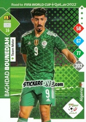 Sticker Baghdad Bounedjah - Road to FIFA World Cup Qatar 2022. Adrenalyn XL n. 16 - Panini