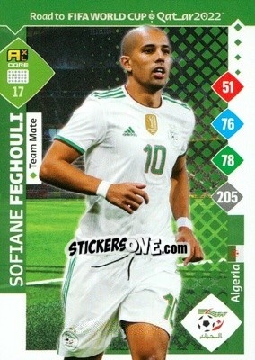 Sticker Sofiane Feghouli - Road to FIFA World Cup Qatar 2022. Adrenalyn XL n. 17 - Panini