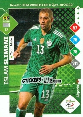 Sticker Islam Slimani - Road to FIFA World Cup Qatar 2022. Adrenalyn XL n. 18 - Panini