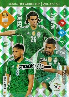 Sticker Zerrouki / Belaili / Mahrez - Road to FIFA World Cup Qatar 2022. Adrenalyn XL n. 24 - Panini