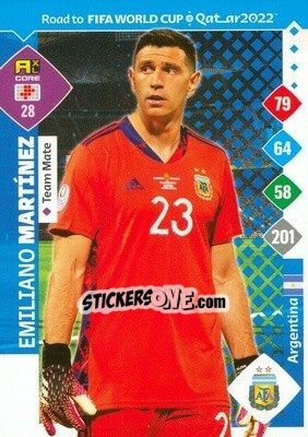 Sticker Emiliano Martínez - Road to FIFA World Cup Qatar 2022. Adrenalyn XL n. 28 - Panini