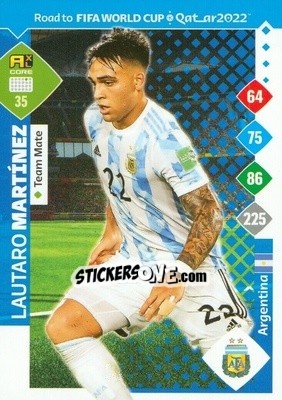 Sticker Lautaro Martínez - Road to FIFA World Cup Qatar 2022. Adrenalyn XL n. 35 - Panini