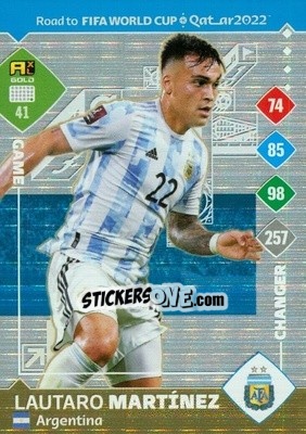 Sticker Lautaro Martínez - Road to FIFA World Cup Qatar 2022. Adrenalyn XL n. 41 - Panini