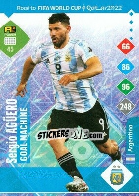 Sticker Sergio Agüero - Road to FIFA World Cup Qatar 2022. Adrenalyn XL n. 45 - Panini