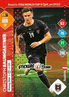 Sticker Christoph Baumgartner - Road to FIFA World Cup Qatar 2022. Adrenalyn XL n. 58 - Panini
