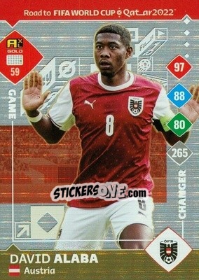Sticker David Alaba - Road to FIFA World Cup Qatar 2022. Adrenalyn XL n. 59 - Panini