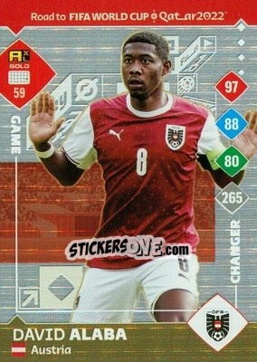 Figurina David Alaba - Road to FIFA World Cup Qatar 2022. Adrenalyn XL - Panini