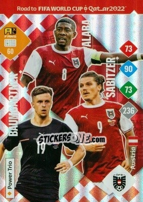 Sticker Baumgartner / Sabitzer / Alaba - Road to FIFA World Cup Qatar 2022. Adrenalyn XL n. 60 - Panini