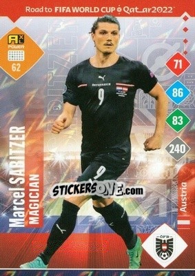 Sticker Marcel Sabitzer - Road to FIFA World Cup Qatar 2022. Adrenalyn XL n. 62 - Panini