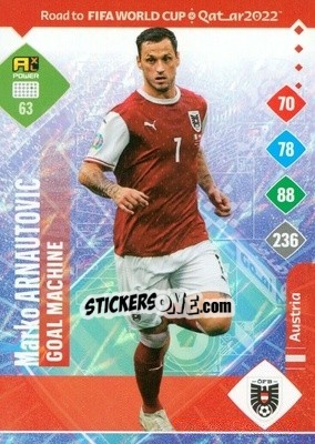 Sticker Marko Arnautovic - Road to FIFA World Cup Qatar 2022. Adrenalyn XL n. 63 - Panini