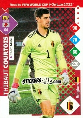 Sticker Thibaut Courtois - Road to FIFA World Cup Qatar 2022. Adrenalyn XL n. 64 - Panini