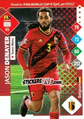 Sticker Jason Denayer - Road to FIFA World Cup Qatar 2022. Adrenalyn XL n. 65 - Panini