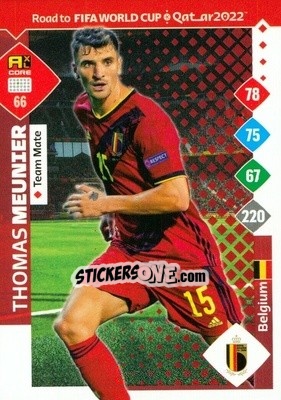 Sticker Thomas Meunier - Road to FIFA World Cup Qatar 2022. Adrenalyn XL n. 66 - Panini