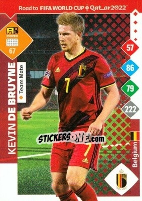 Sticker Kevin De Bruyne - Road to FIFA World Cup Qatar 2022. Adrenalyn XL n. 67 - Panini