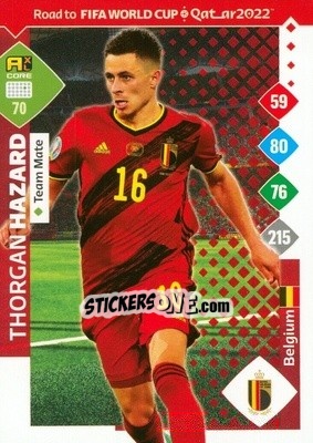Sticker Thorgan Hazard - Road to FIFA World Cup Qatar 2022. Adrenalyn XL n. 70 - Panini