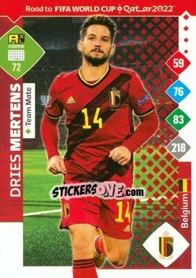 Sticker Dries Mertens - Road to FIFA World Cup Qatar 2022. Adrenalyn XL n. 72 - Panini