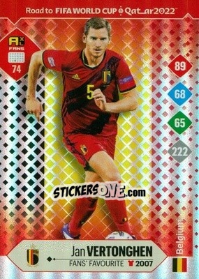 Sticker Jan Vertonghen - Road to FIFA World Cup Qatar 2022. Adrenalyn XL n. 74 - Panini
