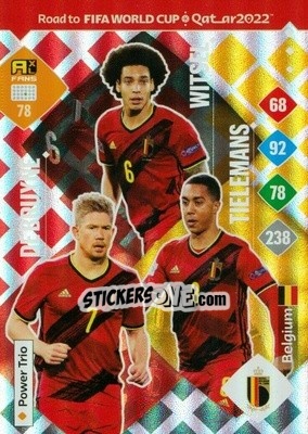 Cromo De Bruyne / Tielemans / Witsel - Road to FIFA World Cup Qatar 2022. Adrenalyn XL - Panini