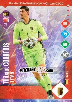 Sticker Thibaut Courtois - Road to FIFA World Cup Qatar 2022. Adrenalyn XL n. 79 - Panini
