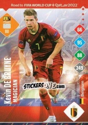 Sticker Kevin De Bruyne - Road to FIFA World Cup Qatar 2022. Adrenalyn XL n. 80 - Panini